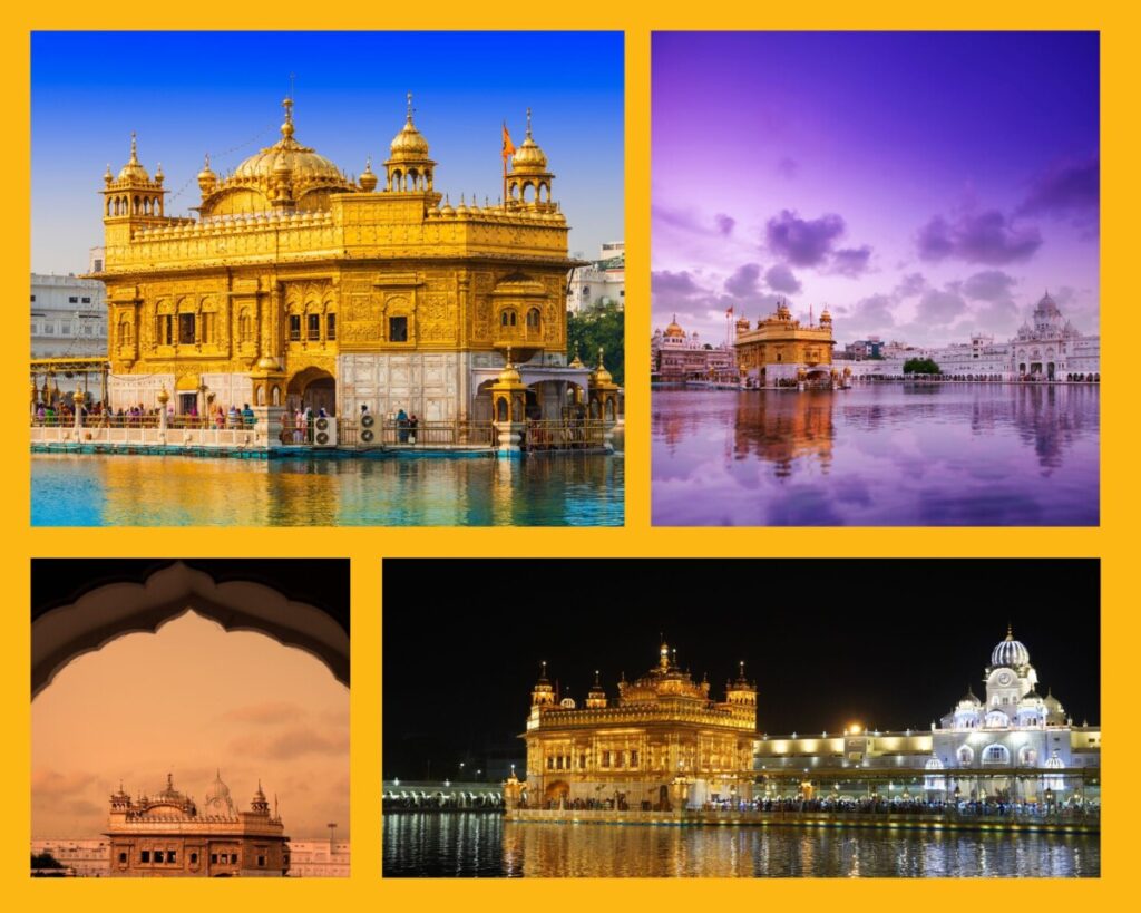 Harmandir Sahib aus verschiedenen Blickwinkeln