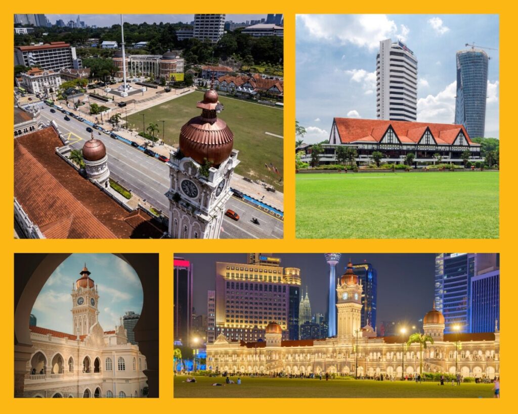 Dataran Merdeka (Unabhängigkeitsplatz) mit dem Royal Selangor Club Building und Sultan Abdul Samad Building