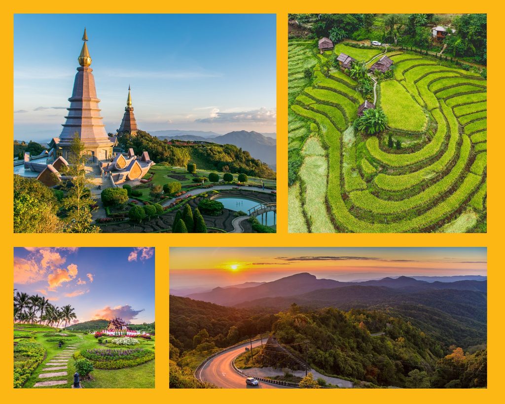 Landschaften in Nordthailand: Doi Inthanon und Reisterrassen